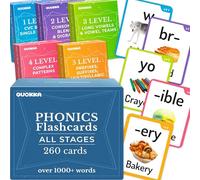 260 Phonics Flash Cards for Kids Ages 4-8 - Flashcards Ages 3-5 and 6-8