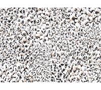 2600 pcs A Set of A-Z Single Letters 7x4 mm Flat Round White Acrylic Alphabet rondelle Beads