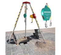 2600IBS Aluminum Enclosed space tripod kit, Tripod Winch Lift with 65.6ft Fall Protector, Heavy duty 8FT Telescopic Leg Bracket & 65.6ft Cable