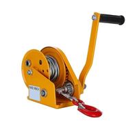 2600lb 30M Boat Winch - Auto Manual Self-Locking Hand Puller with Wire Rope & Hook, Tire Repair Tool, Strong Pulling Force for Boating & Towing