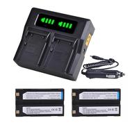 2600mAh Battery +LED Fast Dual Charger，Compatible For Trimble，for 5700 5800 R6 R7 R8 TSC1，RECEIVER Batteries(4 battery 1 charger)