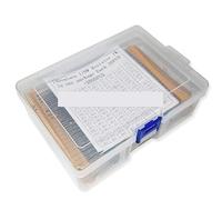 2600Pcs 130Values 1/6W=1/8W 0.125W 1% Metal Film Resistors Assorted Pack Kit Set Lot Resistors Assortment Kits Fixed Capacitors ICXLPMC