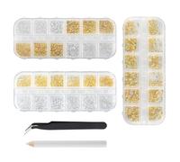 2600Pcs Gold and Silver Nail Charms, GoldNail Gems Supplies Accessories, Gold Beads for Nails，GoldCharms for Nails, Golds and Silver Nails Charms & Beads for Exquisite Manicure