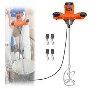 2600W Cement Mixer Electric Paddle Mixer, Powerful Paint Mixer Plaster Mixing Tool with 6 Variable Speeds for Mixing Mortars, 1700 U/min Mixing Speed, M14 Spiral Rod, Orange