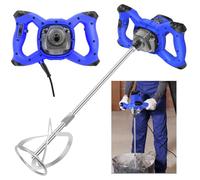 2600W Concrete Mixer Machine Electric Paddle Plaster Plastering Mortar Paint Mixer, M14 Threaded Rod 240 Volt Stirrer 6-Speed Variable Electric Mixer