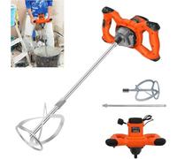 2600W Concrete Mixer Machine Paddle Mixer,240V Electric Power Plaster Mixer,6 Speed Adjustable Paint Mixer,M14 Threaded Rod,2M Power Cable,Orange