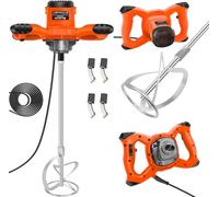 2600W Concrete Mixer Machine Paddle Mixer, Handheld Electric Paddle Plaster Mixer with 6 Adjustable Speed, Concrete Tool for Mixing, 2M Power Cable