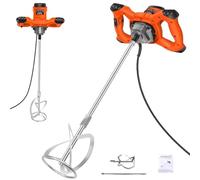 2600W Electric Paddle Mixer Concrete Mixer Machine with 6 Speed Adjustable, M14 Threaded Rod, Long Power Cable, 230V Plaster Mixing Tool for Mixing Feed, Plaster, Paint, Cement, Mortar
