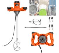 2600W Handheld Paddle Mixer Electric Concrete Mixer, Portable Concrete Cement Mixer with M14 Threaded Rod, Adjustable 6 Speed Paint Mixer, Paddle Drill Mixer for Mortar Plaster Cement Concrete Paint