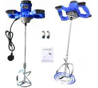 2600W Handheld Portable Paddle Mixer， Cement Mortar Mixer with M14 Spiral Rod, Adjustable 6 Speed Paint Mixer, Paddle Drill Mixer Stirring Tool for Mortar Grouts Paint Cement Plaster Plastering
