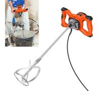 2600W Portable Paddle Mixer Adjustable 6 Speed, Handheld Electric Stirrer Drill Mix Stirring Tool for Mortar Grouts Paint Cement Plaster Plastering, Orange
