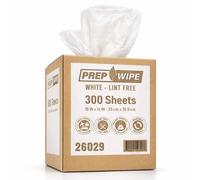 26029 Prep Wipe WHITE Lint Free Cleaning Towels Pack of 300 Sheets, 10" x 14" (1 Box) - Multi-purpose, Reusable, Perforated, Industrial Grade Perforated Sheets- 26029