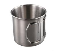 260350660ML Lightweight Stainless Steel Folding Handle Mug Great for Camping and Outdoor Adventures (350ML)