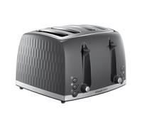 Russell Hobbs Honeycomb 4 Slice Toaster (Independent & Extra wide slots with high lift, 6 Browning levels, Frozen/Cancel/Reheat function, Removable crumb tray, 1500W, Grey textured high gloss) 26073