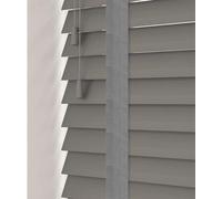 260Cm Smooth Grey Faux Wood Venetian With Tapes 120Cm Drop