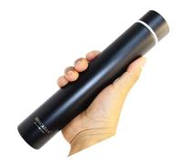 260ml Slim Vacuum Bottle with Durable Powder-Coated Finish, Tall & Compact Leakproof Water Flask, Ideal for Handbags (Black)