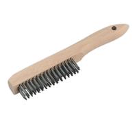 260mm Engineers Wire Brush - Steel Fill - Wooden Stock - Rust Removal Brush