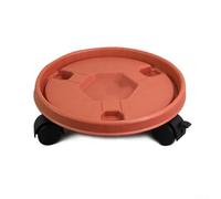 260mm Plant Mover with Sturdy Resin Build and Three Rotating Wheels for Moving Large Potted Plants Trees and Barrels Easily (Brick red)