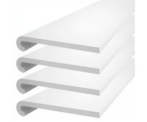 260mm Wide x 2m Long Windows4You White uPVC Bullnose Window Sill Cover - Rounded-Edge Cill Capping Board - Low-Maintenance PVC - 4 Pack
