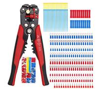 260PCS Crimp Cable Terminals Set Kit Heat Shrink Insulated Wire Electrical Connector Assorted Box with Wire Stripping Pliers Portable