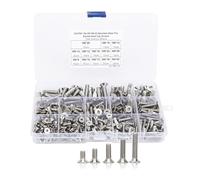 260Pcs Flat Screw Set, M4/M5/M6 304 Stainless Steel Hex Socket Screw Countersunk Head Fasteners Metric Assortment with Transparent Plastic Box for Electronics Industry
