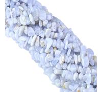 260pcs Natural Blue Lace Agate Crystal Beads Chips 5mm to 8mm Irregular Gemstone Beads with Holes DIY for Bracelet Necklace Earrings Jewellery Making Craft 32 inch