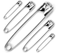 260PCS Safety Pins - 5 Sized Safety Pins for Crafts Arts Clothes, Nickel Plated Steel, Ideal for DIY Jewellery and Sewing Hemming