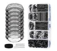260Pcs U Shaped Pins Hairpins Elastic Rubber Bands and Invisible Hair Net for Dancer Comprehensive Hair Accessory Set Ballet Bun Set