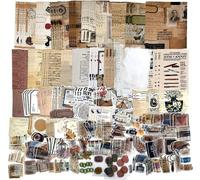 260pcs Vintage Scrapbooking Stickers Pack Vintage Stickers DIY Retro Journaling Supplies Stickers Kit Scrapbook Paper Accessories Stationery Study Washi Paper Sticker D