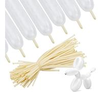 260Q Long Balloons Clear Modelling Balloons, 100pcs Screwing Animal Balloons Long Latex Balloons for Birthday Wedding Christmas Party Balloons - (Clear Balloons)