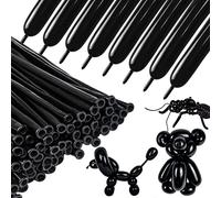260q Long Balloons Modelling Balloon 100 Pack Twisting animal balloons Long Magic Latex Balloon for Birthday Wedding Christmas Party Baloons - (black ballons)