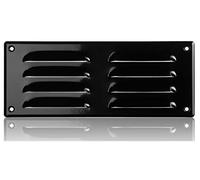 260x105mm / 10x4 inch Black Metal Ventilation Grille with Flyscreen - Air Vent Cover