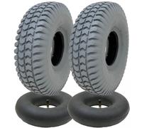 260x85 Grey Mobility Scooter Tyre & Tube Set 3.00x4 Tire P6023 Tread (Set of 2)
