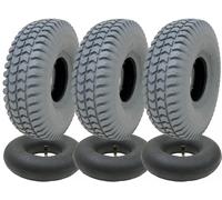 260x85 Grey Mobility Scooter Tyre & Tube Set 3.00x4 Tire P6023 Tread (Set of 3)