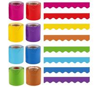 262.4 ft Bulletin Board Borders, 8 Rolls Colorful Waterproof Poster Border Paper, School Whiteboard Wall Decoration, DIY - Posters & Birthday Parties - Board Trim for Office & Home Use