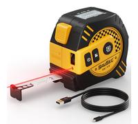 262ft/80M Laser Tape Measure, SAVSEC Rechargeable Laser Measure Device with LCD Backlight, ±2mm Accuracy, M/In/Ft+In/Ft Unit Switch, Pythagorean/Distance/Area/Volume Calculation & 5 m Tape Measure