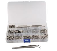 262Pcs Guitar Screw Kit Guitar Repairing Screw Set for Pickguard Guitar Bass Silver 17x10x2cm
