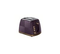 Russell Hobbs 26393 Groove 2 Slice Toaster, Tactile 3D Design Bread Toaster with Frozen, Cancel and Reheat Settings, Mulberry, 850 Watts