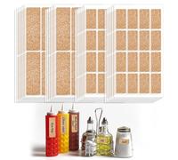 264 Pcs Cork Wooden Label Stickers, 2 Sizes Waterproof Self Adhesive Name Tag Stickers, Rectangle Blank Stickers Labels for Glass Bottles Food Containers Storage Bins Organizing (Beige)