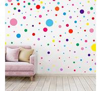 264 Pieces Polka Dots Wall Sticker Circle Wall Decal for Kids Bedroom Living Room, Classroom, Playroom Decor Removable Vinyl Wall Stickers Dots Wall Decals, 8 Different Size (12 Colors)