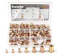 265Pcs Rivet Nuts Kit,Threaded Insert Nut Riveter Set, Zinc Plated Carbon Steel Rivnuts,Blind Rivet Nut Assortment For Metal, Wood,Aluminium(M3/M4/M5/M6/M8/M10/M12)