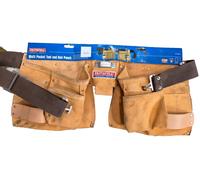 266 Faithfull FAI DTNP3 Multi pocket Tool and Nail Pouch, Leather