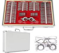 266-Piece Optical Trial Lens Set in Aluminum Case, 0.12 to 6.00DS Range for Optometry, Complete Kit for Eye Exams, Myopia, Hyperopia & Astigmatism Testing