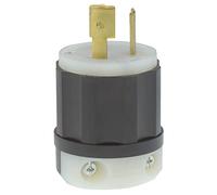 2661 30 Amp 125/250 Volt NEMA L10-30P 3P 3W Locking Plug Industrial Grade Non-Grounding - Black-White