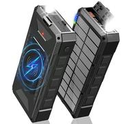 26800mAh Solar Power Bank, Wireless Charger Powerbank 45W PD Fast Charging with 4 Outputs, Flashlight, Waterproof, Solar Charger for Smartphones, Camping & Outdoor Use