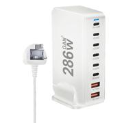 268W GaN Desktop Charger, 8-Port USB-C PD Fast Charger, 100W + 5x30W Type-C, 2x18W QC Ports