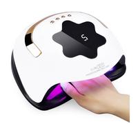 268W Super Power Nail Lamp,Professional Fast Drying Nail Lamp,LED+UV Dual Light Source Lamp Beads，57 Lamp Beads，with Induction Start and Autonomous Button Timing Function