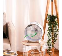 26cm 2-Speed Electric Table Desk Fan w/ Safety Guard Anti-Slip Feet Portable Personal Cooling Fan Home Office Bedroom White