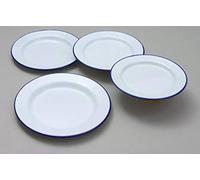 26cm FALCON Enamel Round Camping BBQ Roasting Baking Pie Dinner Plate (Oven & Dishwasher Safe)