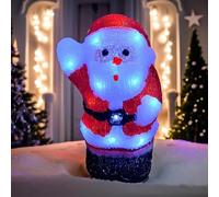 26cm Light Up Resin Father Christmas Figurine - Iconic Red Suit and White Gloves